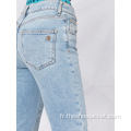 2021 Nouveautés Jeans Femme Long Slim Slit